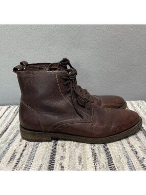 Warfield And Grand Stilwell Mens Brown Leather Boots 9.5 Side Zipper